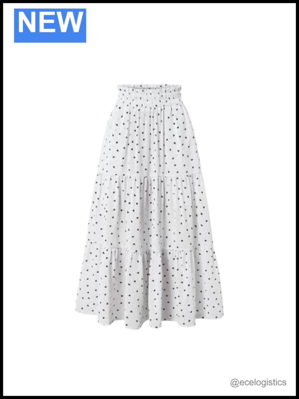 High Waist Pleated Midi Skirt with Pockets Elastic Waist Floral
